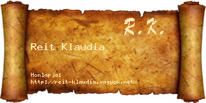 Reit Klaudia névjegykártya